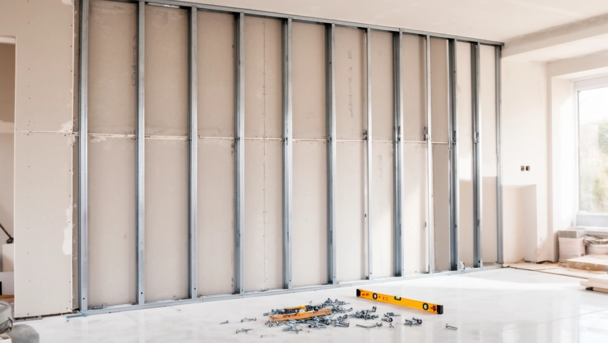 montaż ścianki działowej z płyt gipsowych