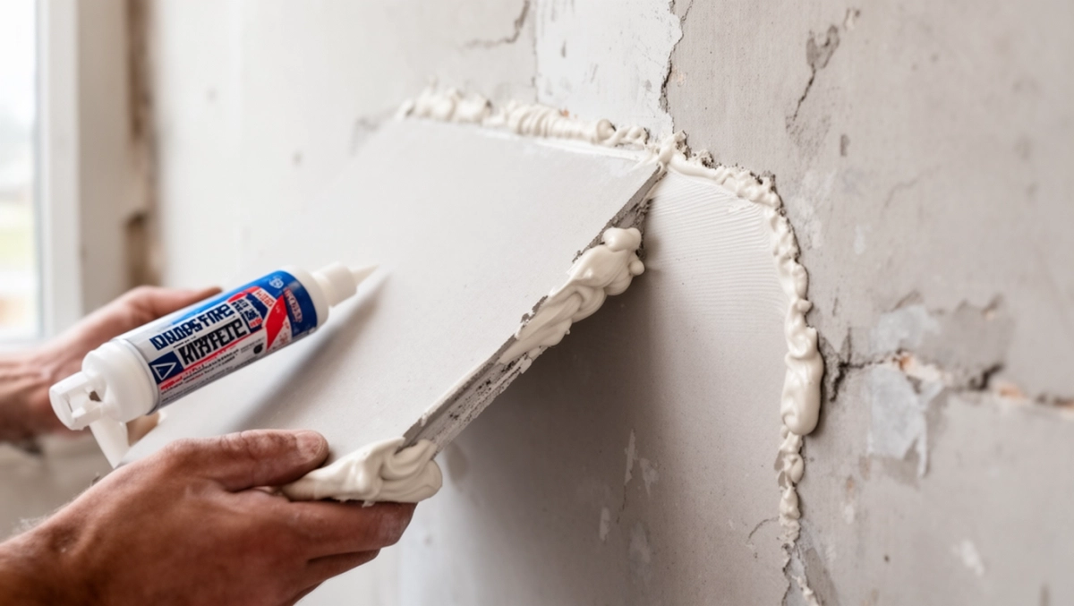 przyklejanie płyt gipsowych