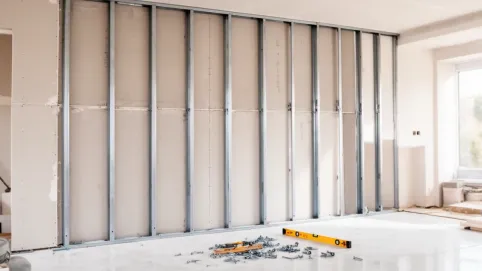 montaż ścianki działowej z płyt gipsowych