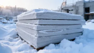 Płyty gipsowe zimą